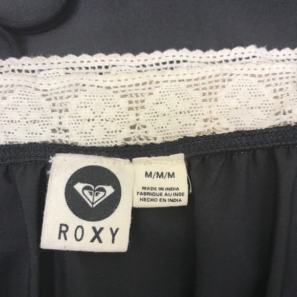 Roxy black dress cream lace trim Small - Picture 7 of 8